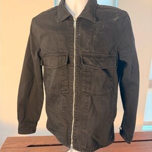 Zara Black Military-Style Zip Jacket